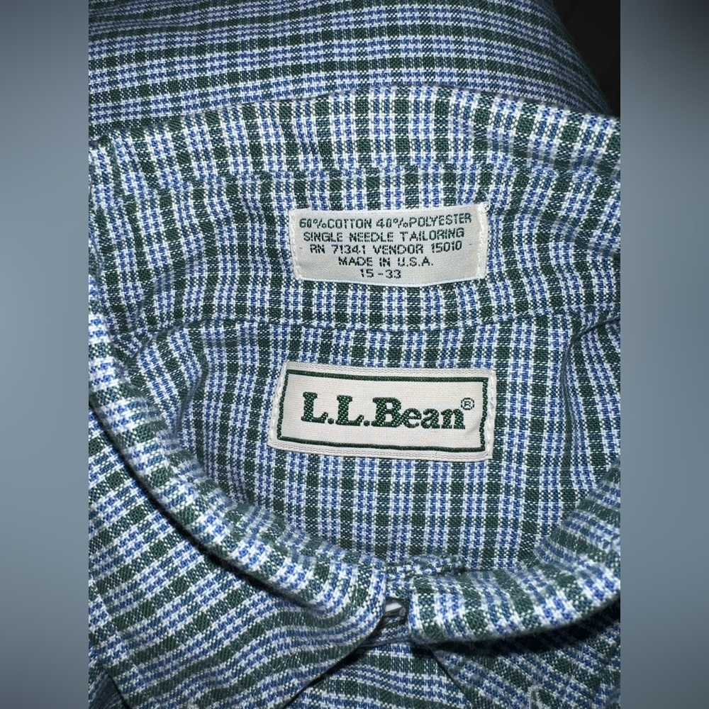 L.L. Bean Vintage Plaid Button Down Shirt Men's sizing 15 - 33